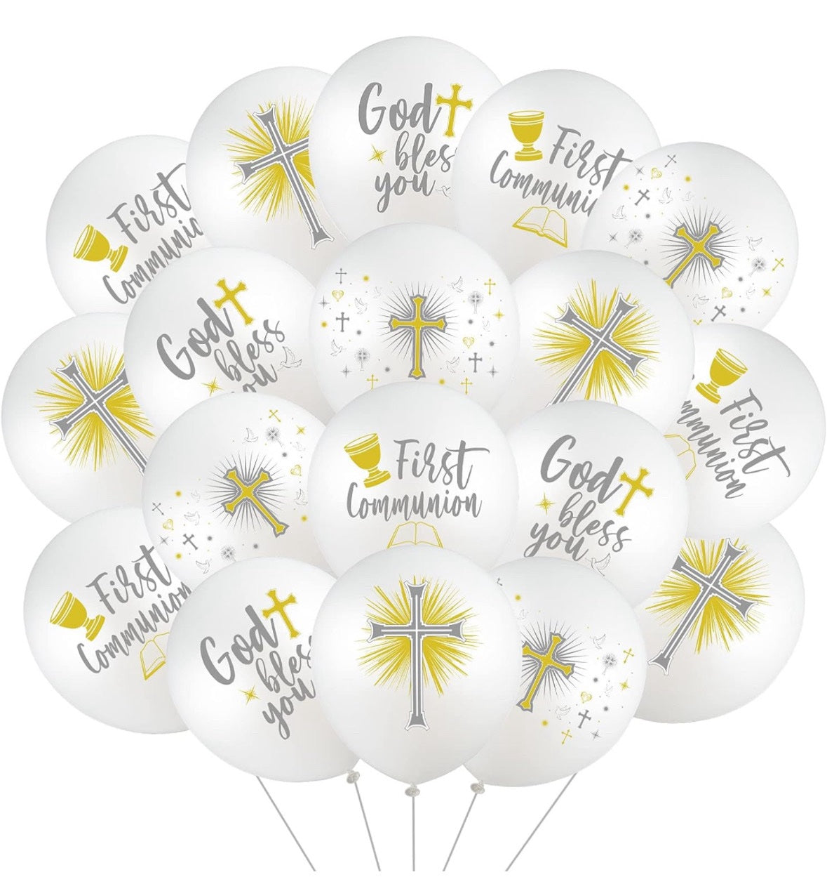 First Communion 12 Inch Latex Balloons