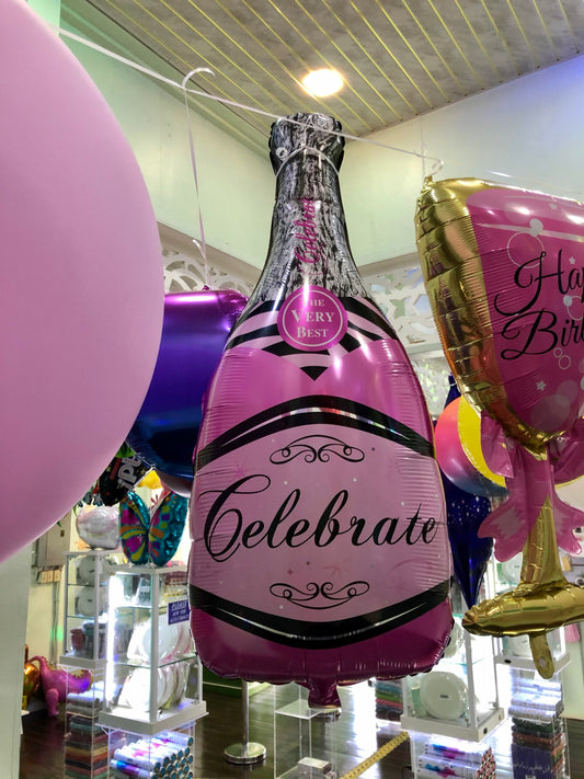 Pink Champagne Bottle Foil Balloon