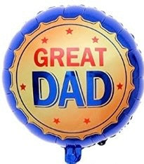 Great Dad Blue Border 18 Inch Round Foil Balloon