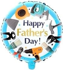 Happy Father’s Day White with Tools 18 Inch Round Foil Balloon