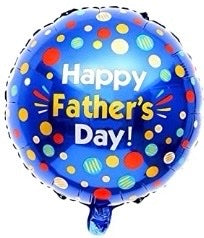 Happy Father’s Day Blue with Colourful Dots 18 Inch Round Foil Balloon