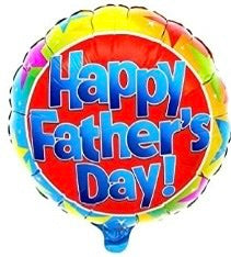 Happy Father’s Day Red with Yellow Border 18 Inch Round Foil Balloon