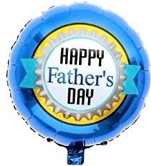 Happy Father’s Day Blue Border 18 Inch Round Foil Balloon