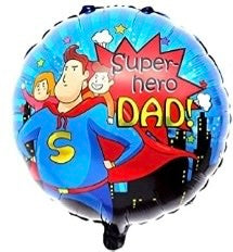 Superhero Dad 18 Inch Round Foil Balloon