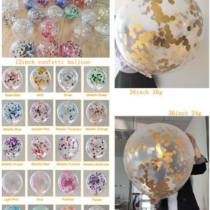 36 Inch Oval-shaped Confetti-filled Latex Balloon