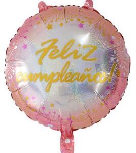 Spanish Round 18 Inch Silver and Peach Foil Balloon