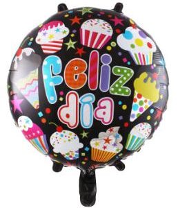 Spanish Round 18 Inch Cupcakes and Ice Cream Foil Balloon