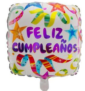 Spanish Square 18 Inch Colourful Streamers Foil Balloon