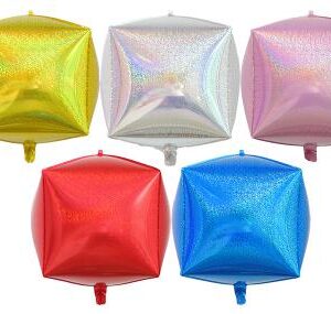 3D Iridescent Cube Foil Balloon