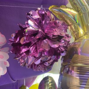 Pom Poms Rose Pink Foil 10 Inch