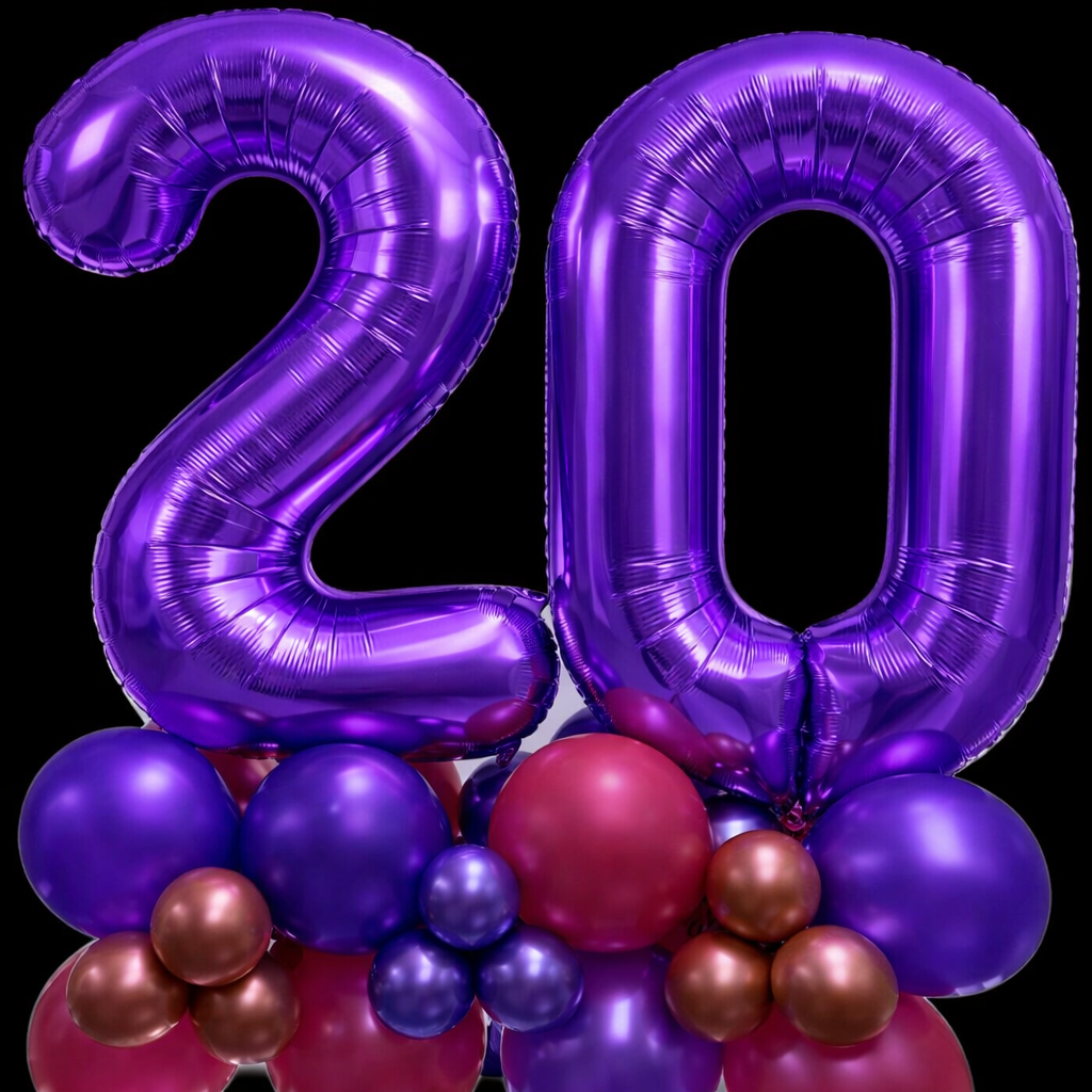Double Digit Purple 40” Number Balloon Display