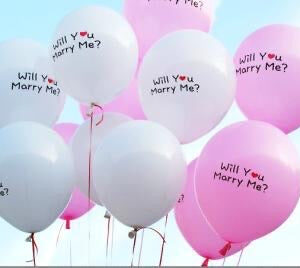 12 Inch Will You Marry Me Latex Balloon