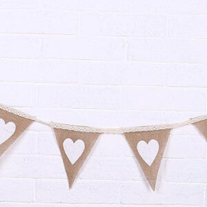 White Heart Triangle Banner
