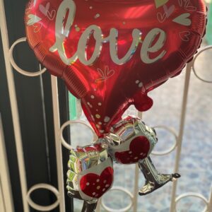 Love Heart And Wine Glasses Foil Balloon