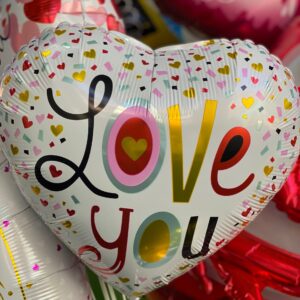 Love You Colourful Heart Foil Balloon
