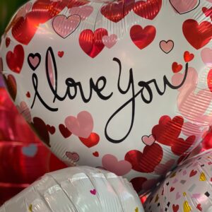 I Love You Red Hearts On White Heart Foil Balloon