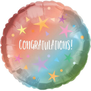 Congratulations Ombré Colours 18 Inch Round Foil Balloon
