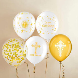 Christening 12 Inch Latex Balloons
