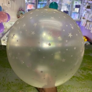 Clear Star Patterned 12 Inch Latex Balloon