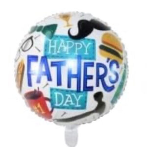 Happy Father’s Day White with Male Items 18 Inch Foil Balloon