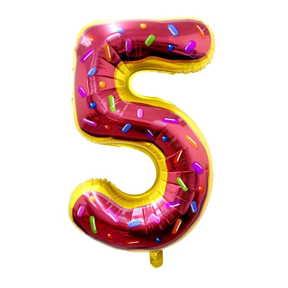 Single Digit Doughnut-Patterned 32” Number Balloon Display - Image 3