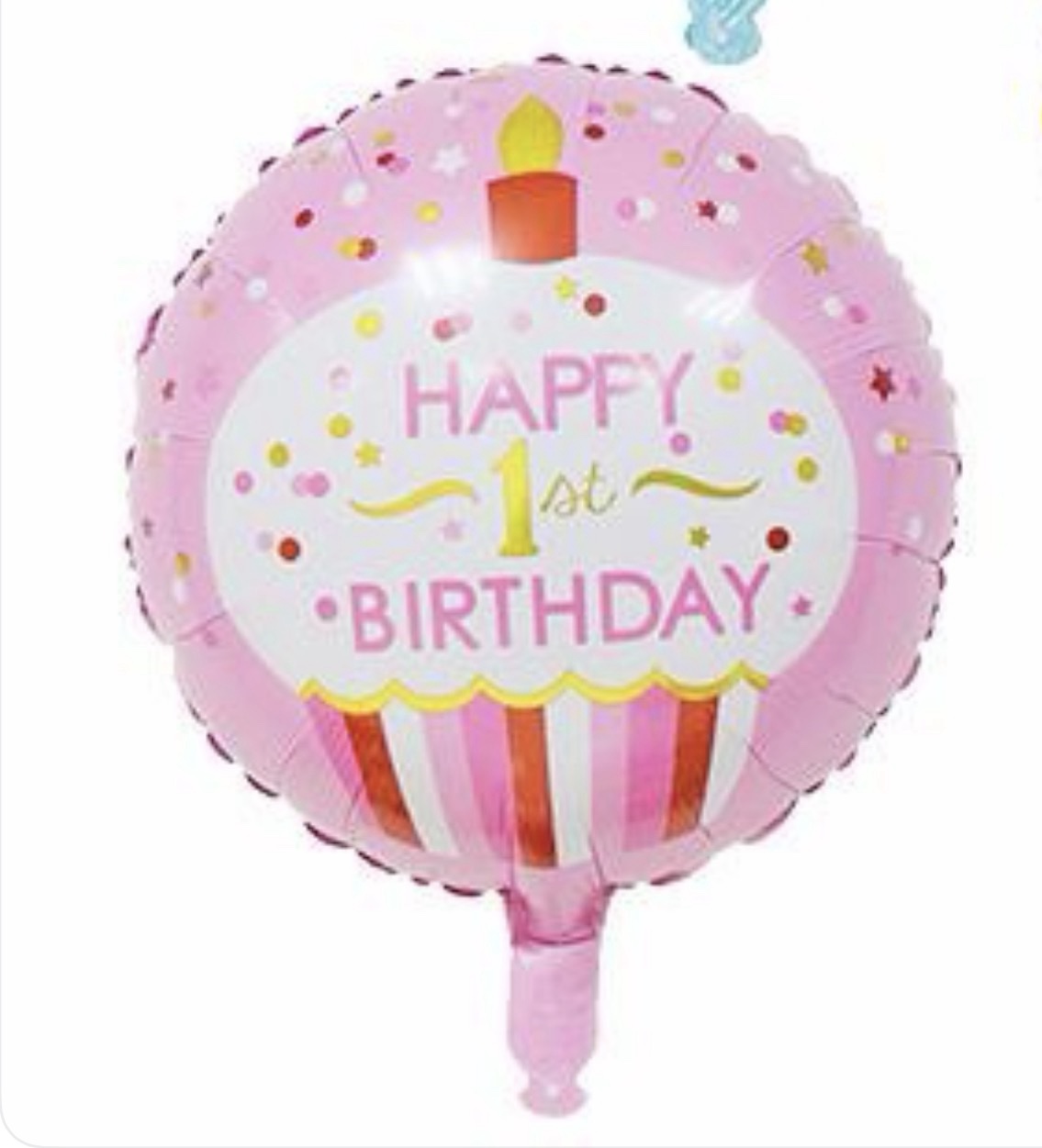 Happy First Birthday 18 Inch Round Foil Balloon