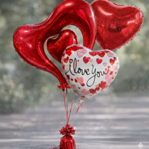 Valentine’s Day Heart-shaped Foil Balloon Bouquet