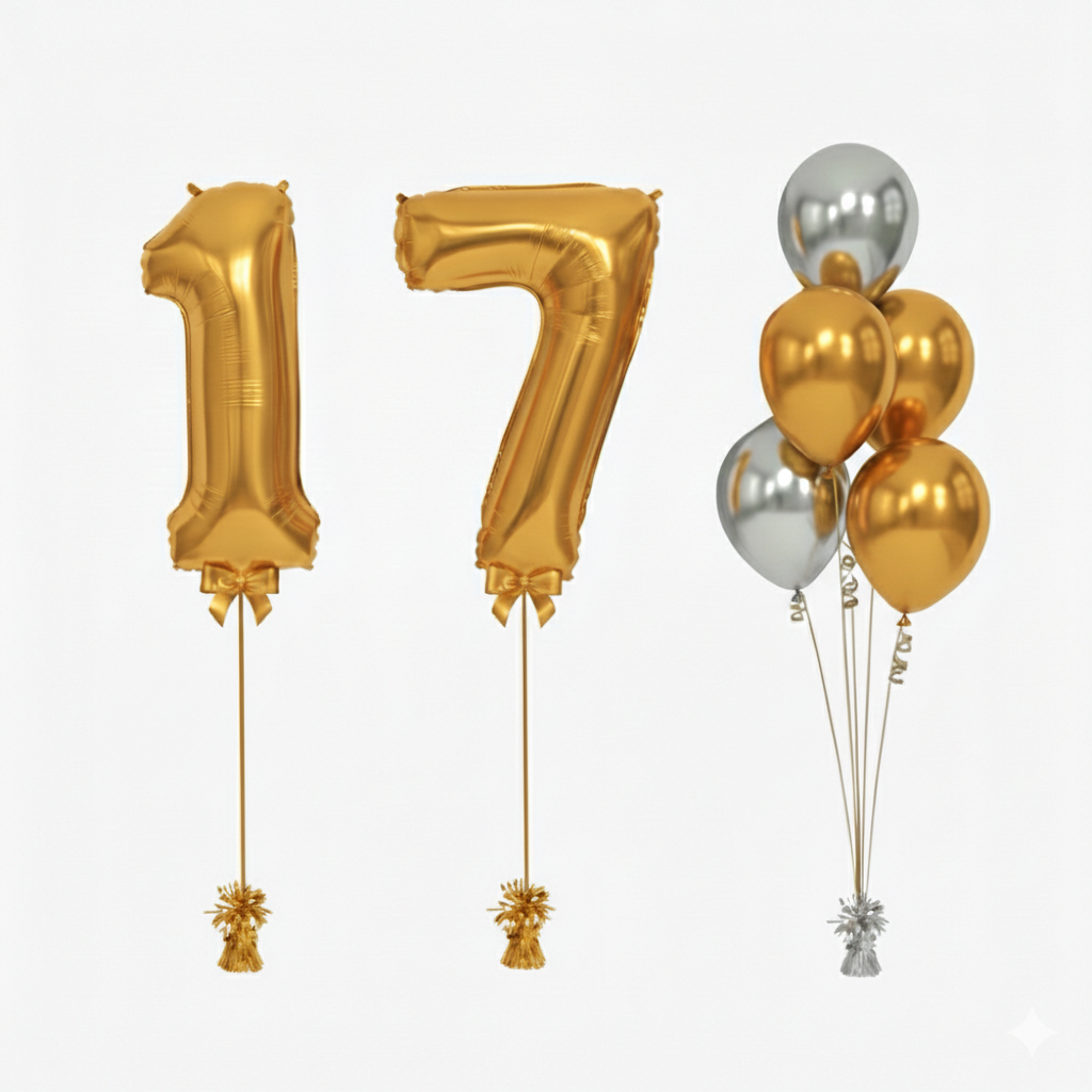 Double Digit Gold 40” Number Balloon Bouquet