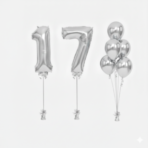 Double Digit Silver 40” Number Balloon Bouquet