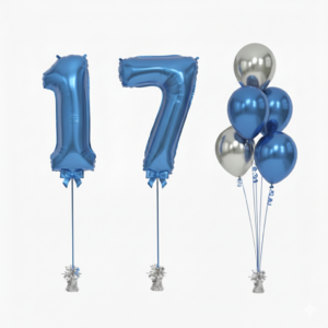 Double Digit Blue 40” Number Balloon Bouquet
