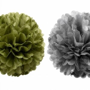 Pom Poms Gold/Silver/Polka Dots 6 Inch 10 Inch and 12 Inch