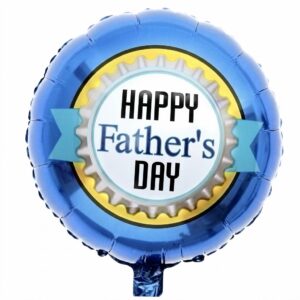 Happy Father’s Day Blue Border 18 Inch Round Foil Balloon