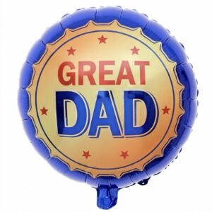 Great Dad Blue Border 18 Inch Round Foil Balloon