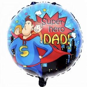 Superhero Dad 18 Inch Round Foil Balloon
