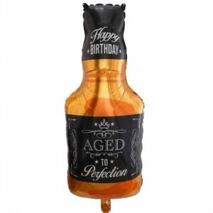 Happy Birthday Aged to Perfection Whiskey Bottle Foil Balloon