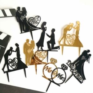 Mr Mrs Single Cake Topper