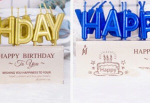 Happy Birthday Shiny Letters Candles